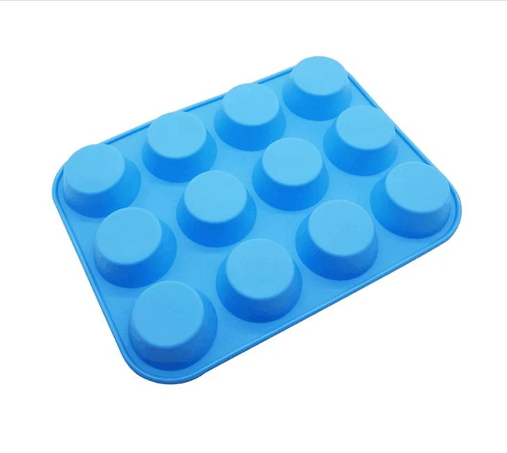 Heat Resistant 12 Cup Silicone Muffin Pan, Cupcake Baking Molds, Cake Pan
