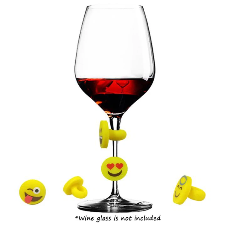 Товары для вечеринок Emoji Силиконовые маркеры для напитков