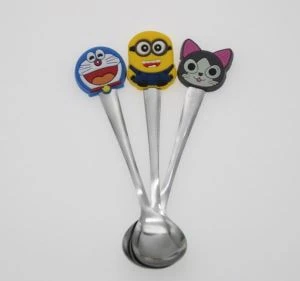 Мультфильм силиконовая ложка из ПВХ для продвижения детей
