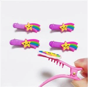 DIY Мультфильм Чайлдр волос Snaps и мягкие ПВХ резиновые волосы клипы